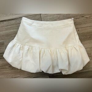 Zara Cream bubble Ruffled Mini Skirt